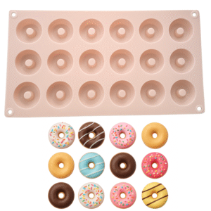 Forma Silikonowa Mini Donaty Deserki Monoporcje 29,5×17×1,5 cm 18 otworów