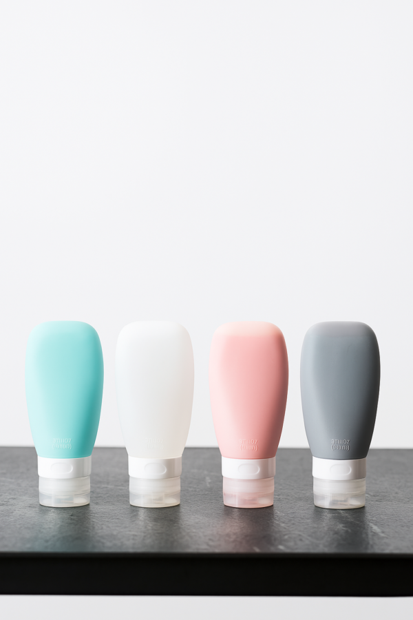 Tubki podróżne na kosmetyki 90 ml zestaw 4 szt silikonowe - obrazek 3