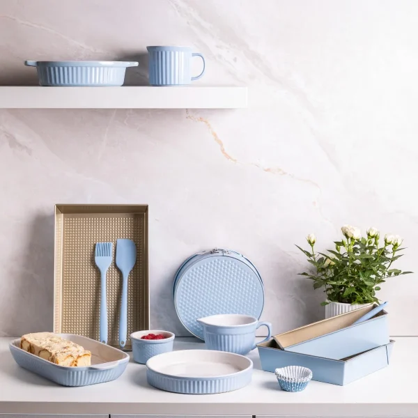 Naczynie ceramiczne do zapiekania 900 ml Fusion Blue owalna forma z uchwytami do piekarnika - obrazek 5