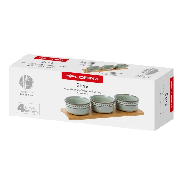 Zestaw miseczek do dipów na bambusowej podstawce Florina Etna - obrazek 2