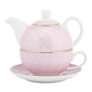 Zestaw do herbaty Tea for One 3w1 Altom Natalie Pink porcelana
