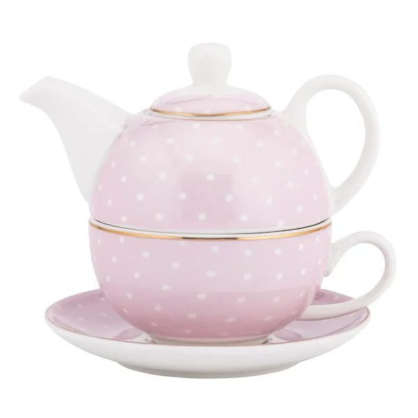 Zestaw do herbaty Tea for One 3w1 Altom Natalie Pink porcelana