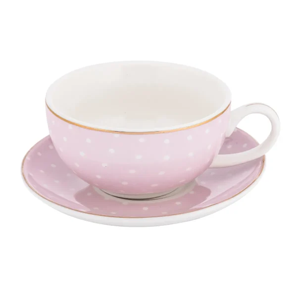Zestaw do herbaty Tea for One 3w1 Altom Natalie Pink porcelana - obrazek 2