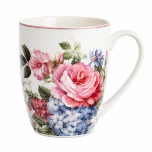 Kubek do kawy i herbaty porcelanowy Altom Design Róża kremowy 350 ml